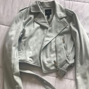 Faux Suede Baby Blue Jacket